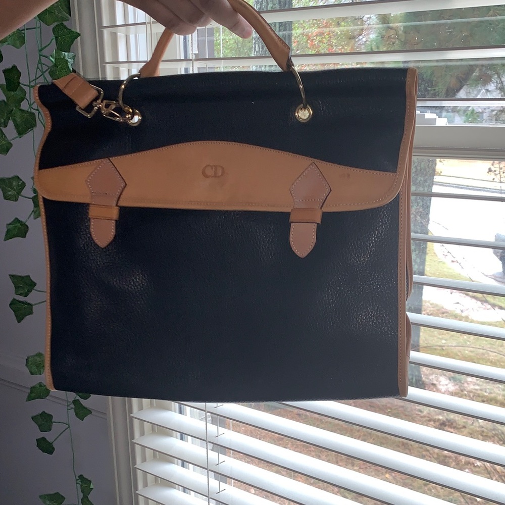 Dior Elegant Black and Tan Tote